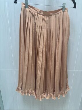 Vintage French Midi Skirt in champagne